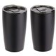 aerial view a black optima 14 oz stainless steel / polypropylene tumbler, image 1 of 2