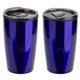 aerial view a blue optima 14 oz stainless steel / polypropylene tumbler, image 1 of 2