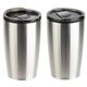 aerial view a silver optima 14 oz stainless steel / polypropylene tumbler, image 1 of 2