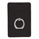 aerial view a black leeman tuscany(tm) card holder with metal ring phone stand, image 1 of 6