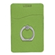aerial view a lime green leeman tuscany(tm) card holder with metal ring phone stand, image 1 of 5