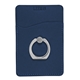 aerial view a navy leeman tuscany(tm) card holder with metal ring phone stand, image 1 of 5