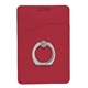 aerial view a red leeman tuscany(tm) card holder with metal ring phone stand, image 1 of 5