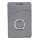 aerial view a gray leeman tuscany(tm) card holder with metal ring phone stand, image 1 of 5