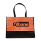 aerial view a orange tonal non - woven tote bag, image 1 of 2