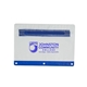 aerial view a blue durable pvc school pencil pouch, image 1 of 2