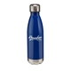 aerial view a navy 17 oz cascade stainless steel bottle, image 1 of 2