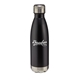 aerial view a matte black 17 oz cascade stainless steel bottle, image 1 of 2