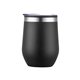 a black margaux 12 oz double walled stainless steel stemless wine glass