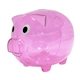 aerial view a pink tranlucent big boy piggy bank, image 1 of 2