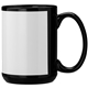 aerial view a black simplicolor 15 oz black ceramic mug, image 1 of 4