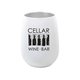 aerial view a white halcyon(r) 12 oz stainless steel wine glass - gift set, image 1 of 3
