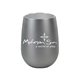 a metallic silver halcyon(r) 12 oz stainless steel wine glass - gift set