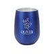 aerial view a metallic blue halcyon(r) 12 oz stainless steel wine glass - gift set, image 1 of 2