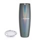 a shimmer grey snowfox(r) 24 oz beer glass with lid