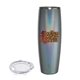 a shimmer grey snowfox(r) 24 oz beer glass with lid, full color digital
