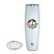a shimmer white snowfox(r) 24 oz beer glass with lid, full color digital