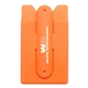 aerial view a orange silicone stand smart wallet phone stand, image 1 of 2