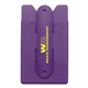 aerial view a purple silicone stand smart wallet phone stand, image 1 of 2