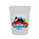 a white cups - on - the - go 16 oz stadium cup with digital imprint