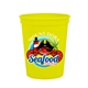 a yellow cups - on - the - go 16 oz stadium cup with digital imprint