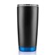 aerial view a black/blue 20 oz joe 2 tumbler, image 1 of 2