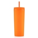 aerial view a orange 18 oz slique recycled tumbler, image 1 of 5