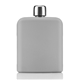 aerial view a gray 6 oz hipster flask bottle, image 1 of 4