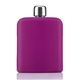 aerial view a purple 6 oz hipster flask bottle, image 1 of 4