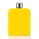 aerial view a yellow 6 oz hipster flask bottle, image 1 of 3