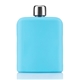 aerial view a light blue 6 oz hipster flask bottle, image 1 of 4