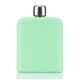 aerial view a light green 6 oz hipster flask bottle, image 1 of 4