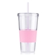 a pink 24 oz burpy tumbler