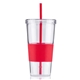 aerial view a red 24 oz burpy tumbler, image 1 of 2