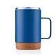 aerial view a navy blue 16 oz yukon stainless steel vacuum insulated mug, image 1 of 9