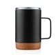 aerial view a black 16 oz yukon stainless steel vacuum insulated mug, image 1 of 8
