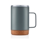 aerial view a charcoal gray 16 oz yukon stainless steel vacuum insulated mug, image 1 of 7
