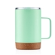 aerial view a mint green 16 oz yukon stainless steel vacuum insulated mug, image 1 of 7