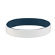 aerial view a white/navy (289) colored letter silicone bracelet, image 1 of 2