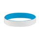 aerial view a white/light blue (801) colored letter silicone bracelet, image 1 of 2