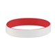 aerial view a white/red (186) colored letter silicone bracelet, image 1 of 2