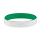 aerial view a white/kelly green (354) colored letter silicone bracelet, image 1 of 2
