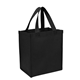 aerial view a black non - woven shopping tote bag, image 1 of 2