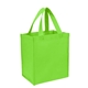 aerial view a lime green non - woven shopping tote bag, image 1 of 2