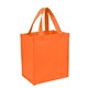 aerial view a orange non - woven shopping tote bag, image 1 of 2
