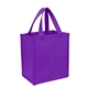 aerial view a purple non - woven shopping tote bag, image 1 of 2