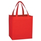 aerial view a red non - woven shopping tote bag, image 1 of 2