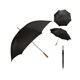 aerial view a black 60 jumbo wooden handle golf umbrella, image 1 of 2