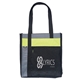 aerial view a green-lime happy de stijl polyester tote bag, image 1 of 2