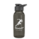aerial view a transparent smoke bottle & black lid cadet - 18 oz tritan(tm) bottle with drink thru lid, image 1 of 2